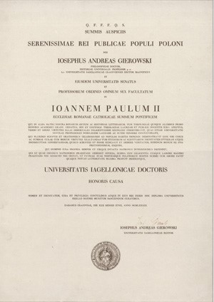 28 IV 1920 r. – 97. rocznica wręczenia dyplomu doktora honoris causa UJ w zakresie prawa Marszałkowi Józefowi Piłsudskiemu
